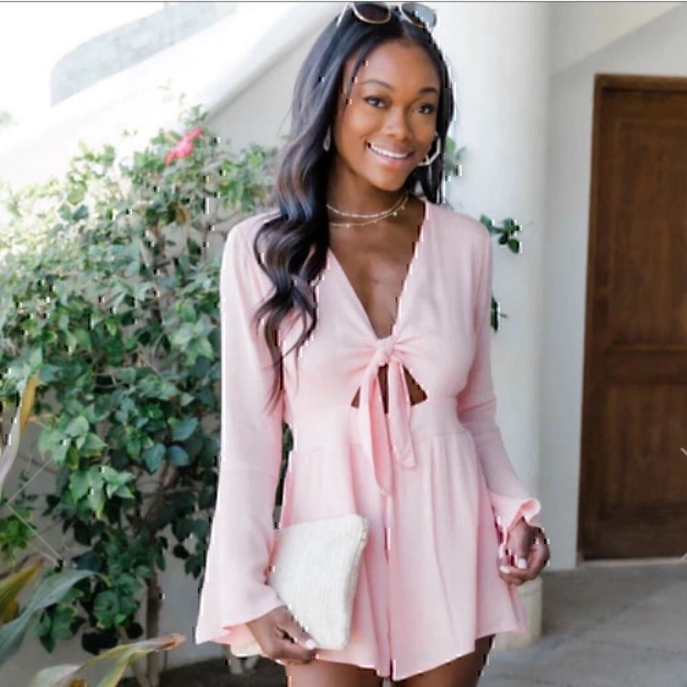 Pink Lily Boutique Romper - Coral/Salmon color
